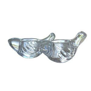 2 Crystal Bird Candleholder 4.5" Studio Silversmiths tealight votive holder